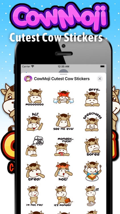 CowMoji Cutest Cow Stickers