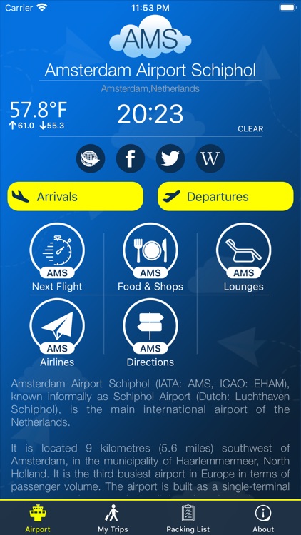Amsterdam Airport Info + Radar
