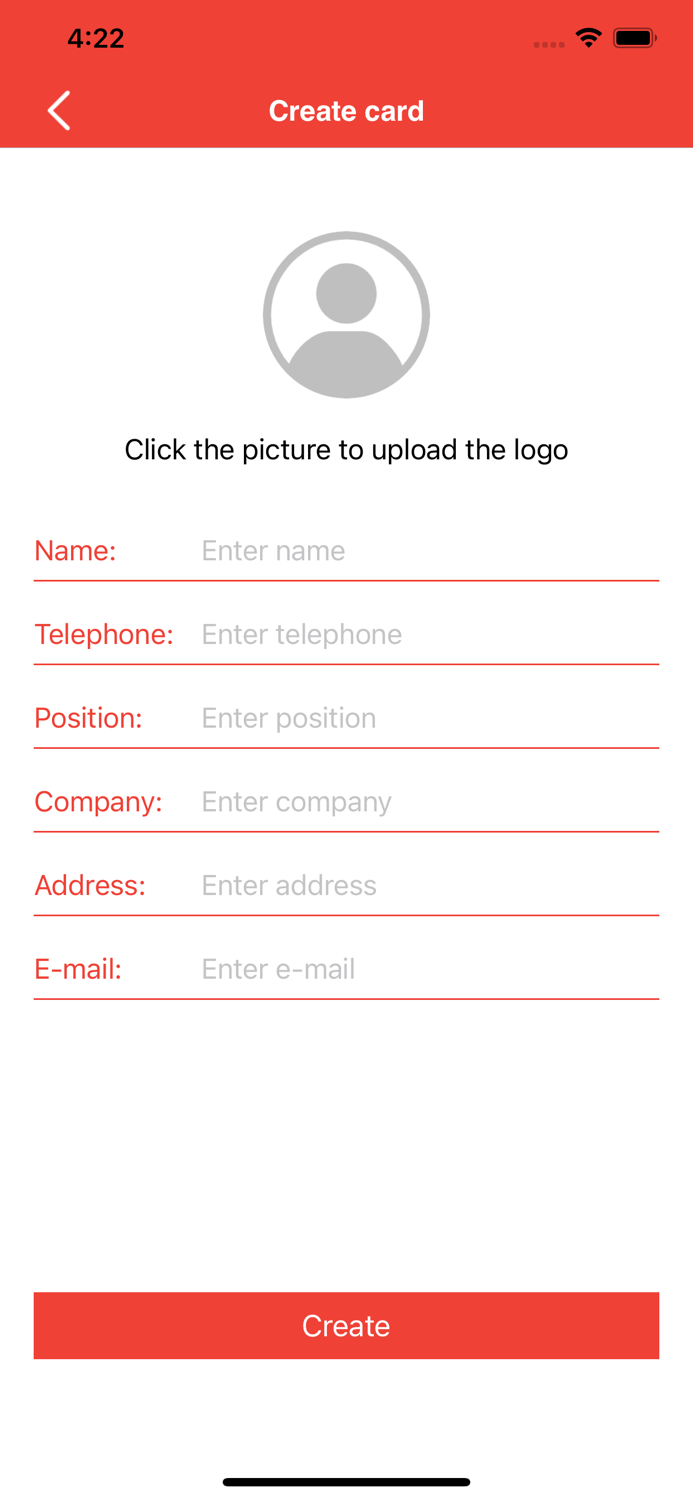 Business card creation