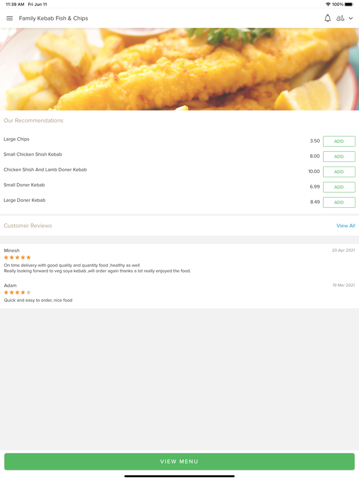 Family Kebab Fish and Chips