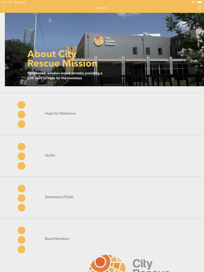 City Rescue Mission App