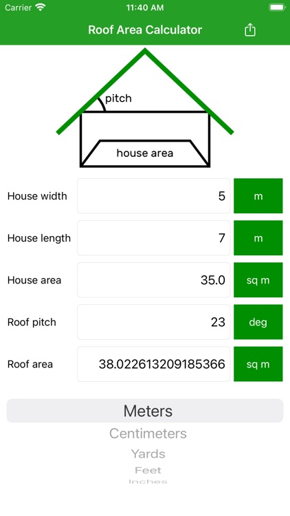 Roof Area Calculator