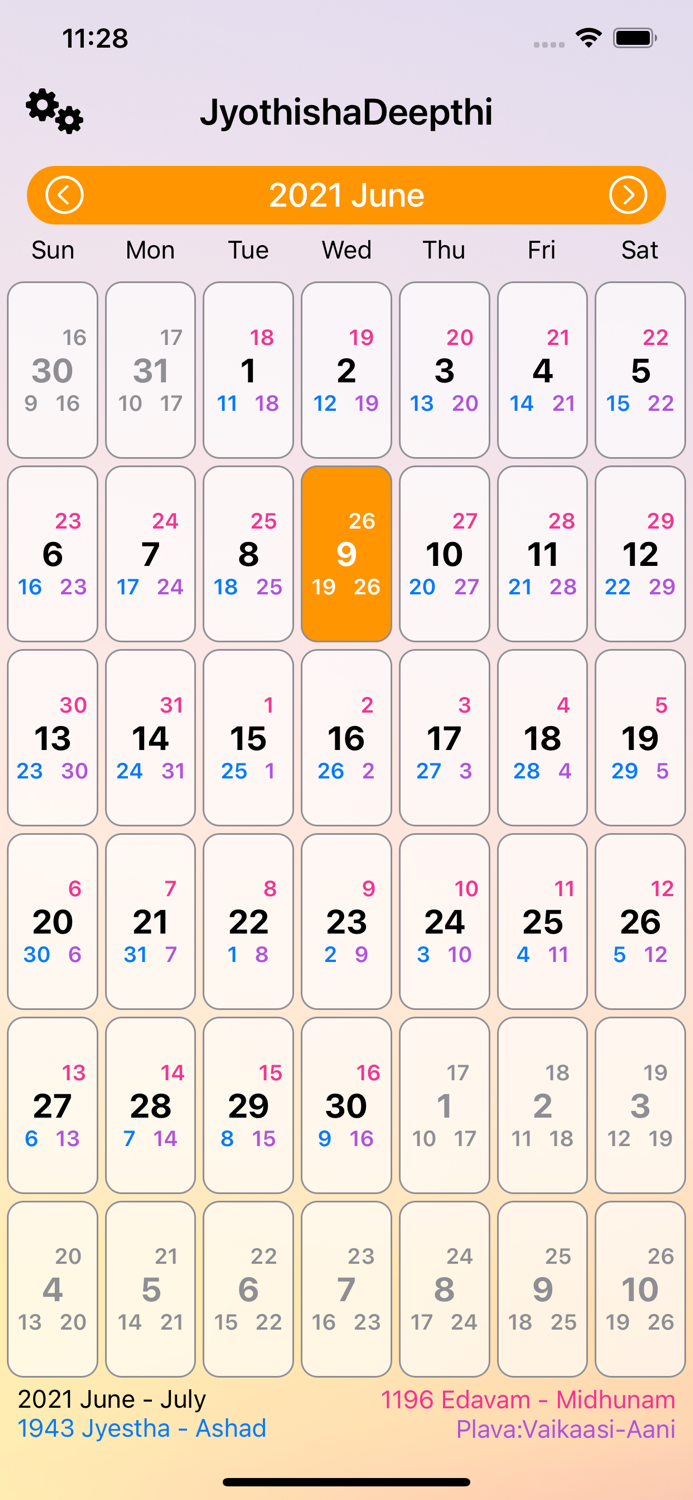 JyothishaDeepthi Calendar