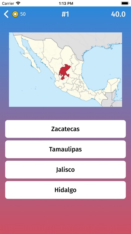 Mexico: States Map Quiz Game