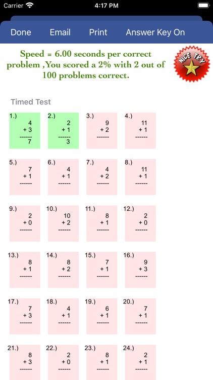 Timed Test Addition for iPhone