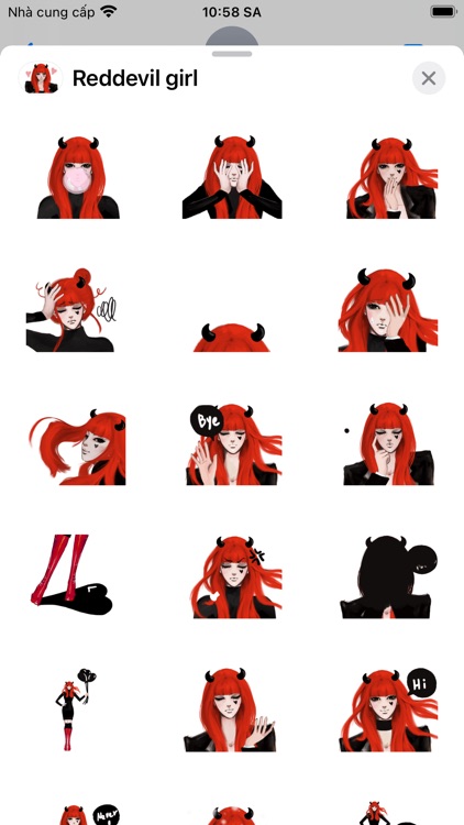 Reddevil Girl Animated Sticker