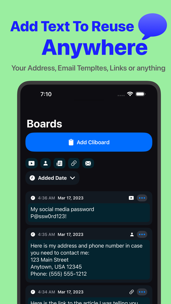 Keyboard Auto Paste Snap Spam