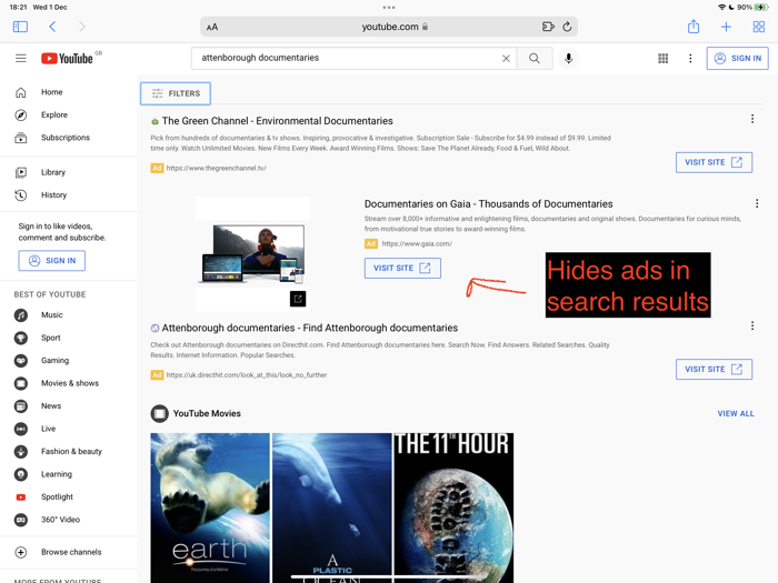 Hide distractions on YouTube
