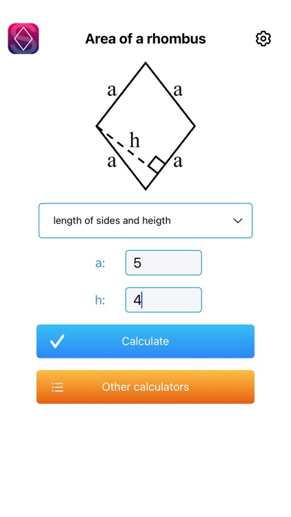 Area of a rhombus