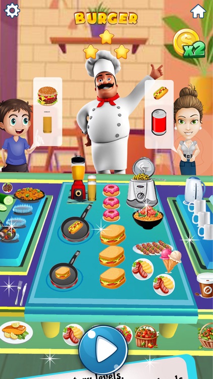 Burger Shop Chef Cooking