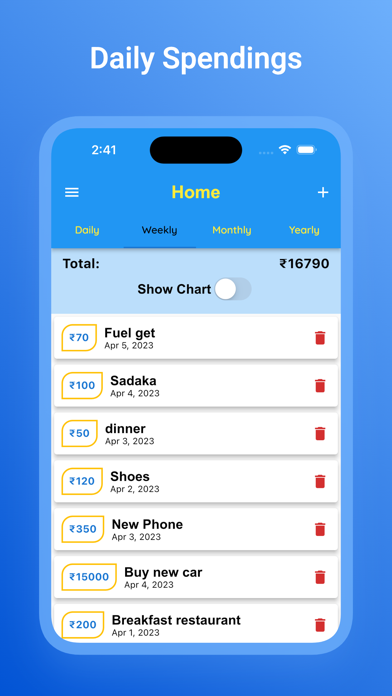 Screenshot #2 pour Daily Spending App