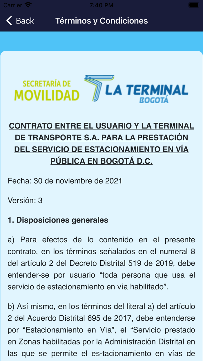 Zona Parqueo Pago - Ciudadano