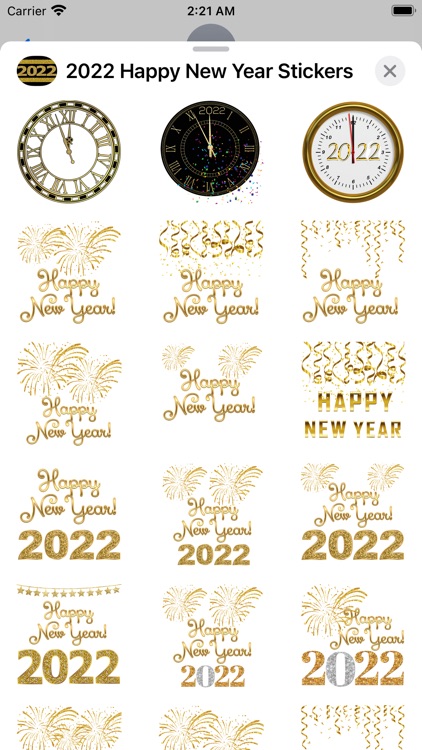 2022 Happy New Year Stickers