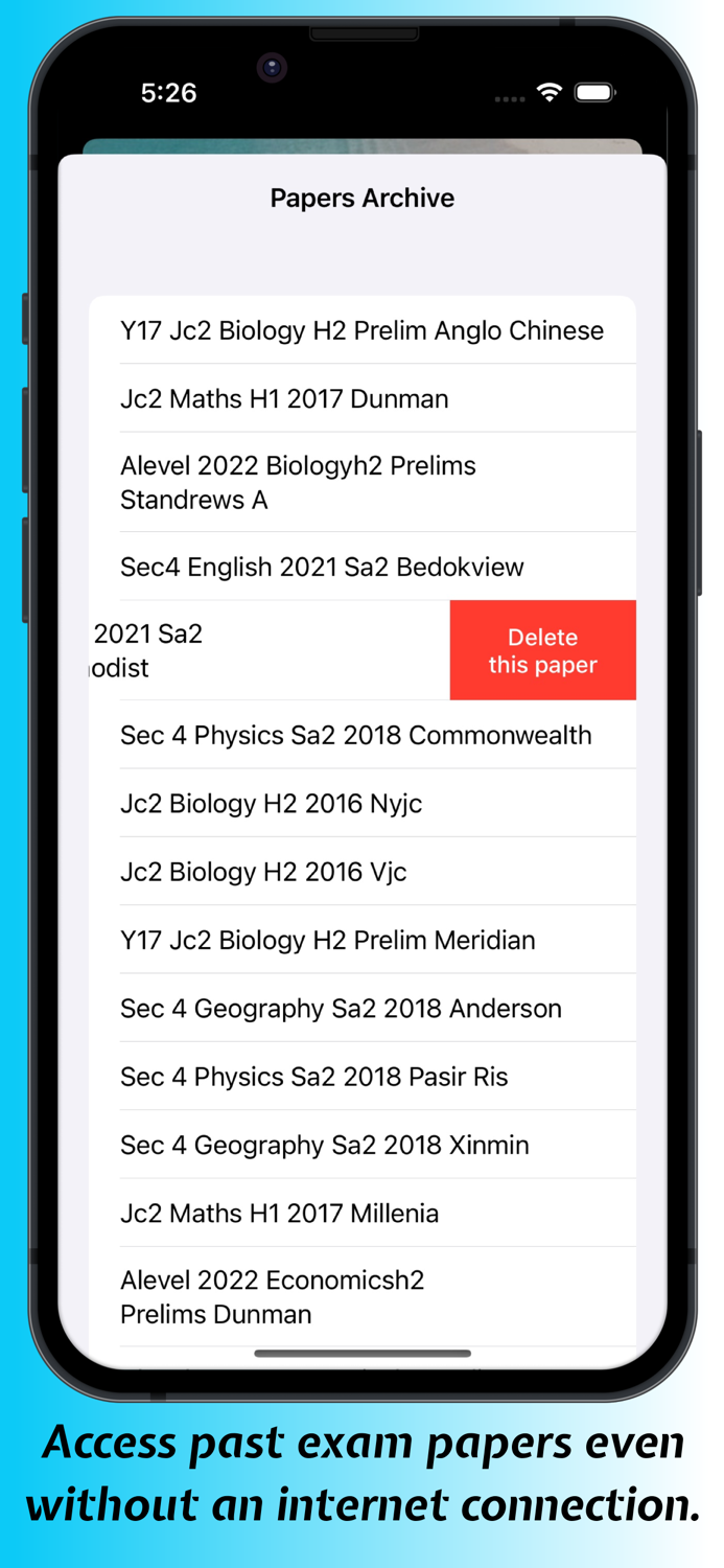 APapers Singapore Exam Paper