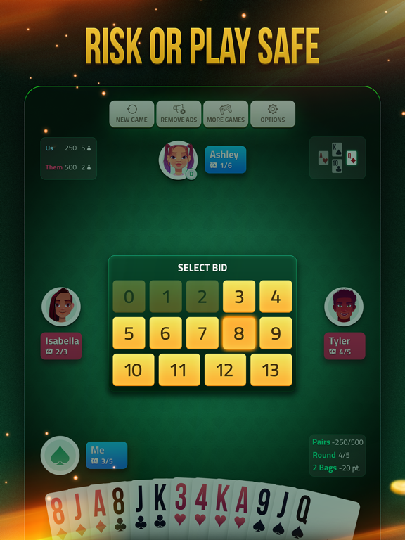 Spades Offline - Card Game screenshot 2