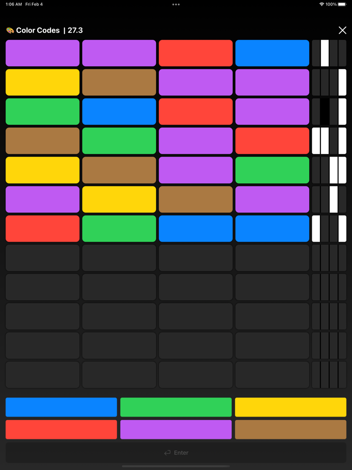 Color Codes Mastermind Game