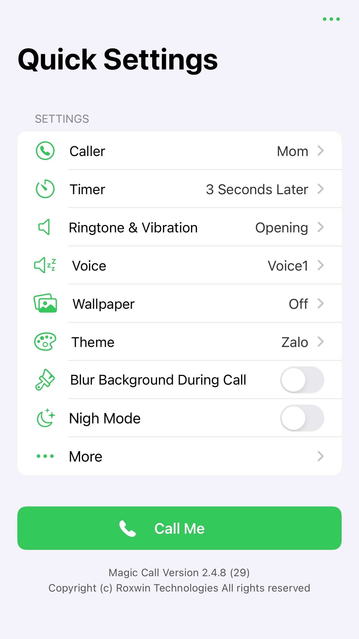Screenshot do app Magic Call Pro: Simulate Call