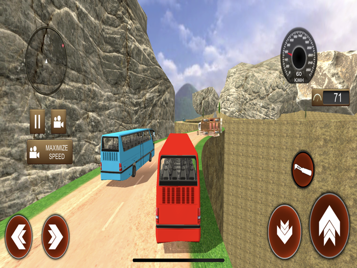 Off road uphill mountain Bus