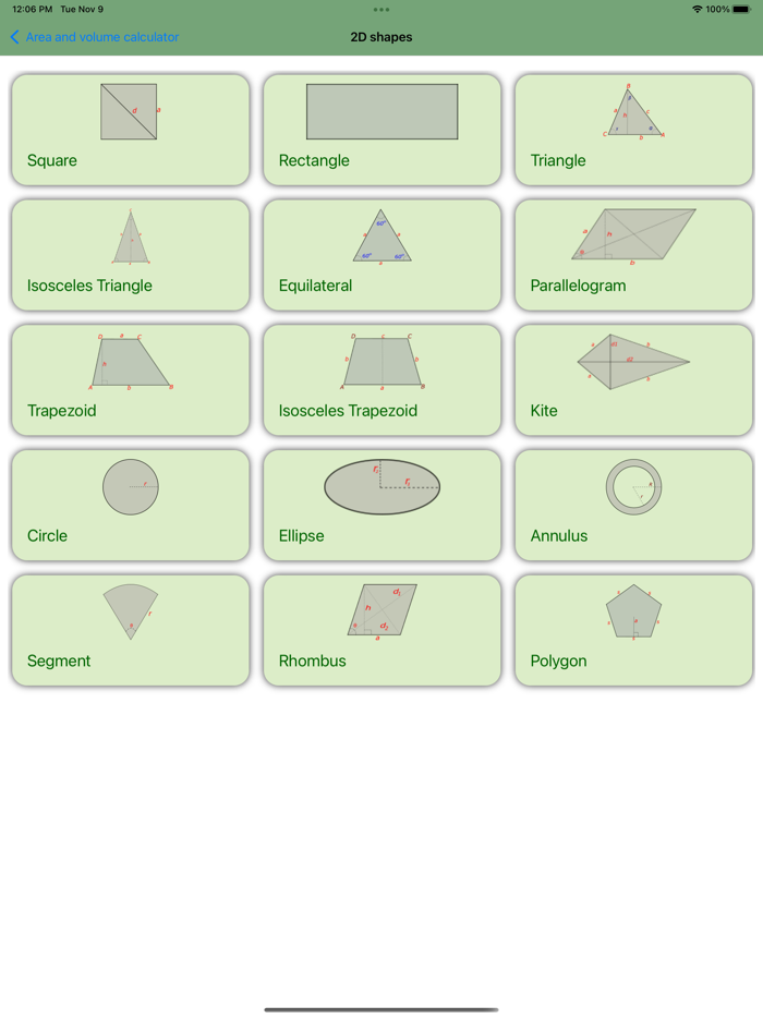 Area and Volume Calculator
