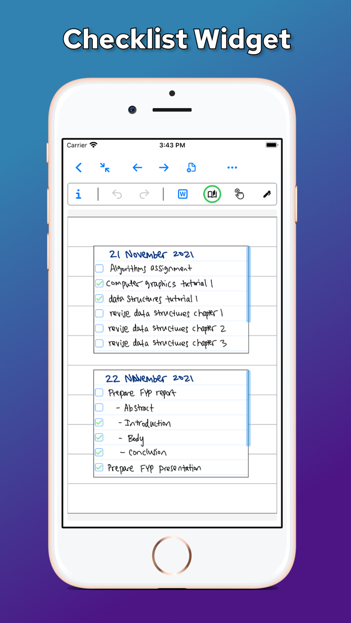 Widget Notebook - Digital Ink