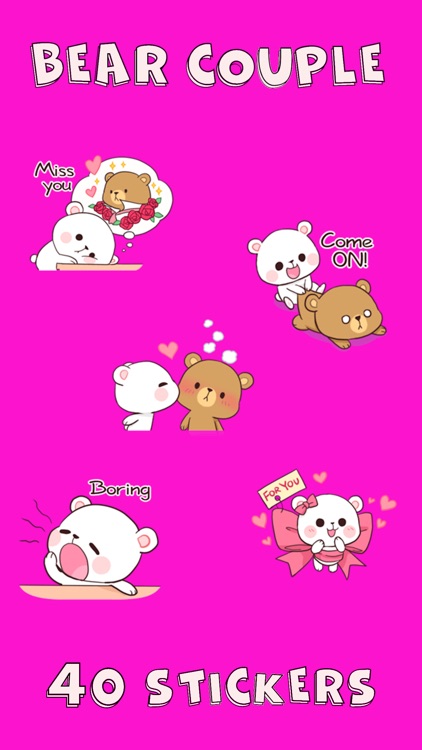 Bear Couple Love Cute Sticker