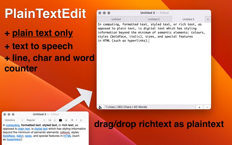 PlainTextEdit - Text to Speech