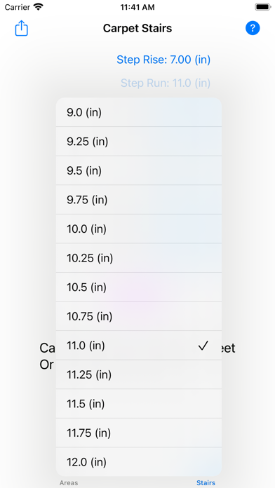 Carpet Measurement Calculator Screenshot