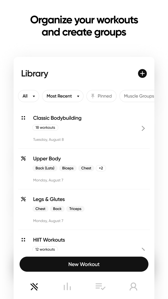 IRON Workout Tracker Gym Log