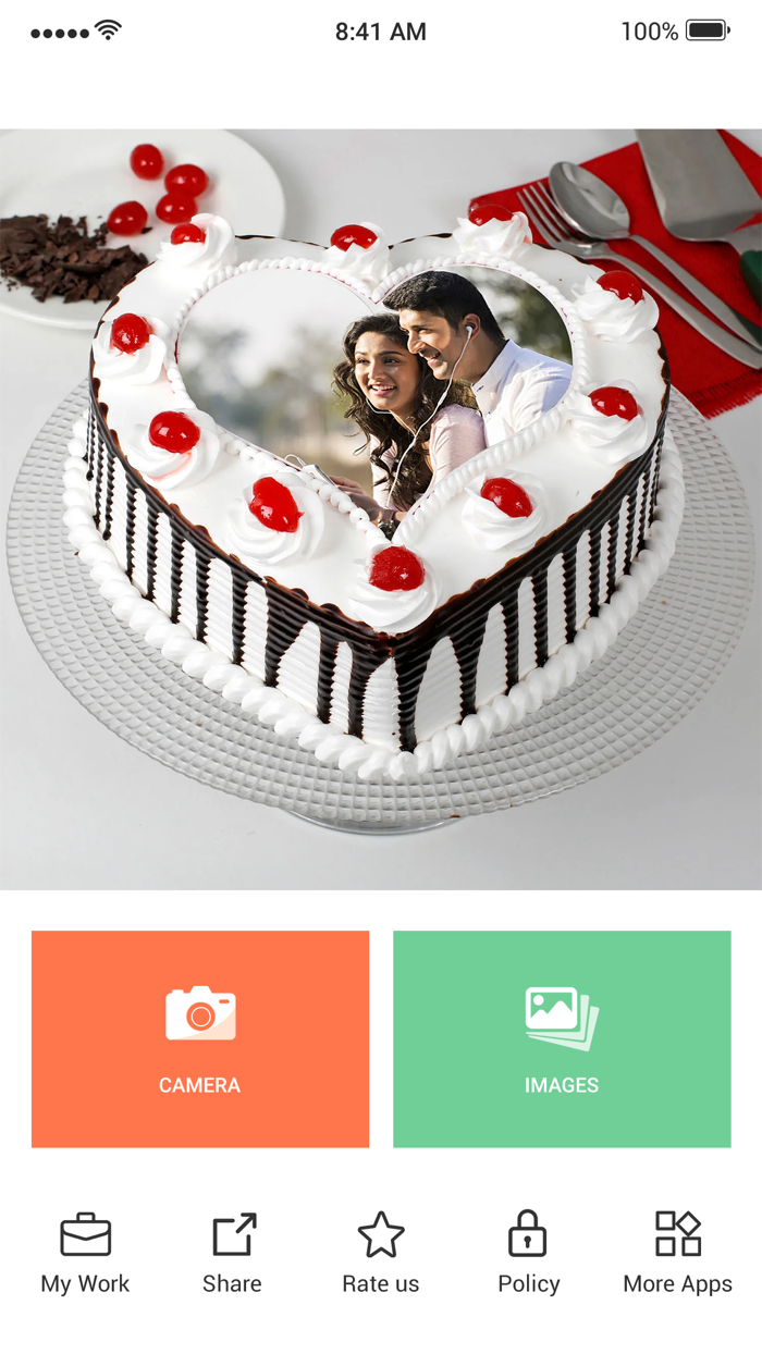 Photo on Cake Pics Editor App