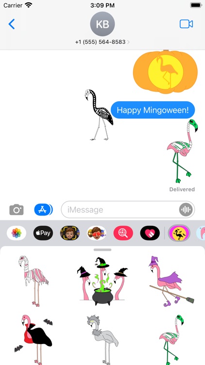 Flamingo Halloween Stickers