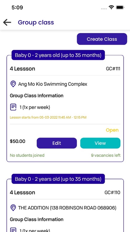 MantaPlay Coach - Manage Class