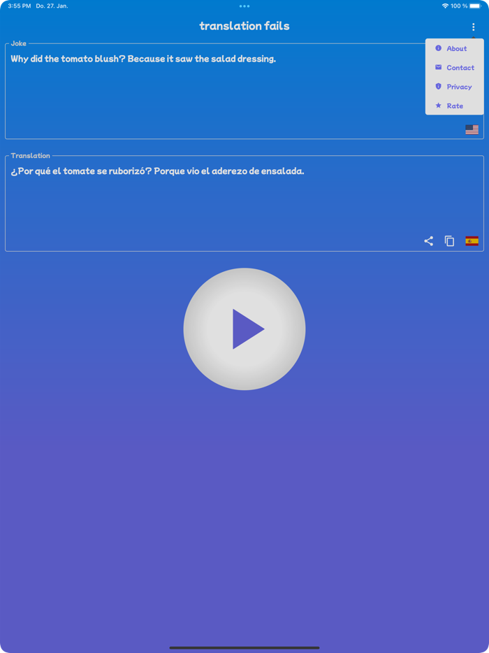 la traducción falla