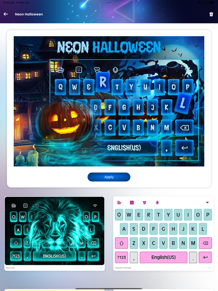 Color Keyboard Neon Led