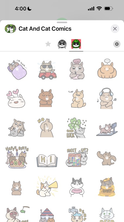 Cat and Cat Comics Stickers