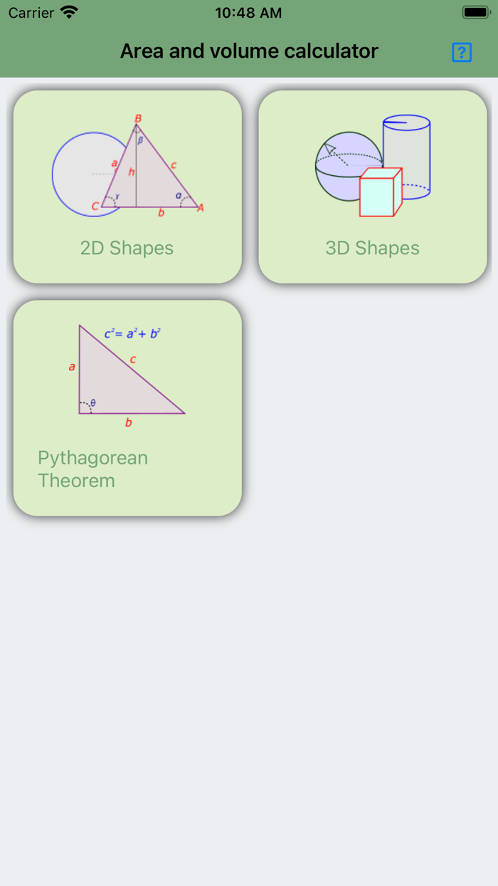 Area and Volume Calculator