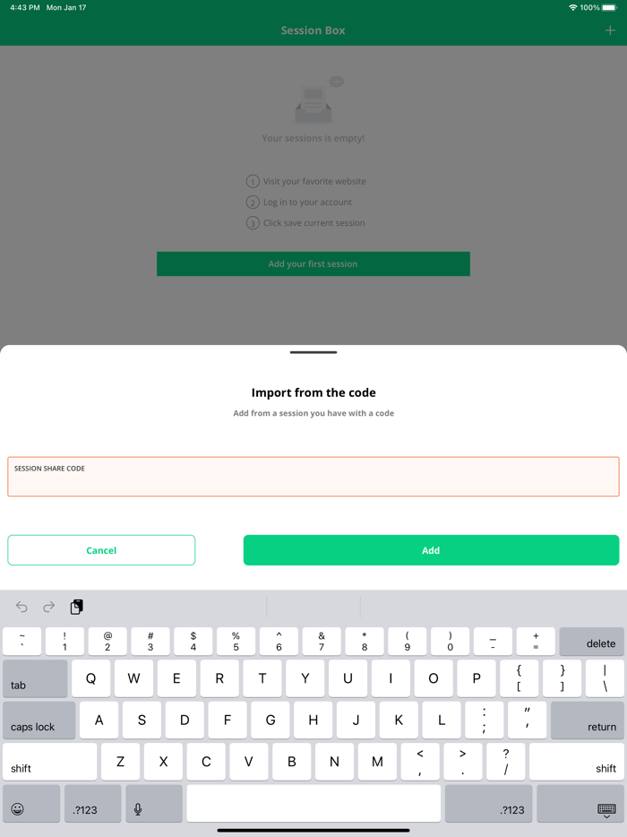 Session Box - Multiple Account