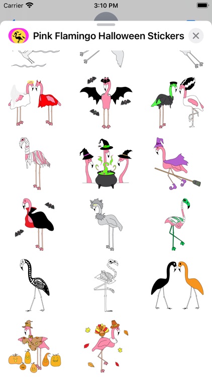 Flamingo Halloween Stickers