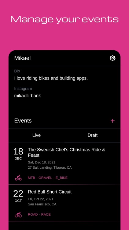 BikeRider: Cycling Events