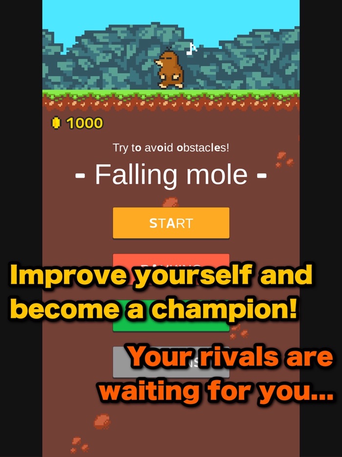 Falling Mole -Avoidance game-