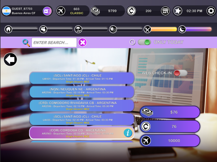 Airline Traveler Simulator