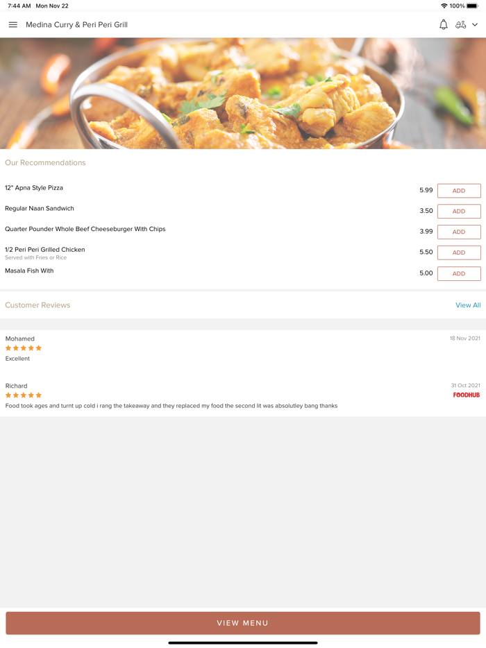 Medina Curry  Peri Peri Grill