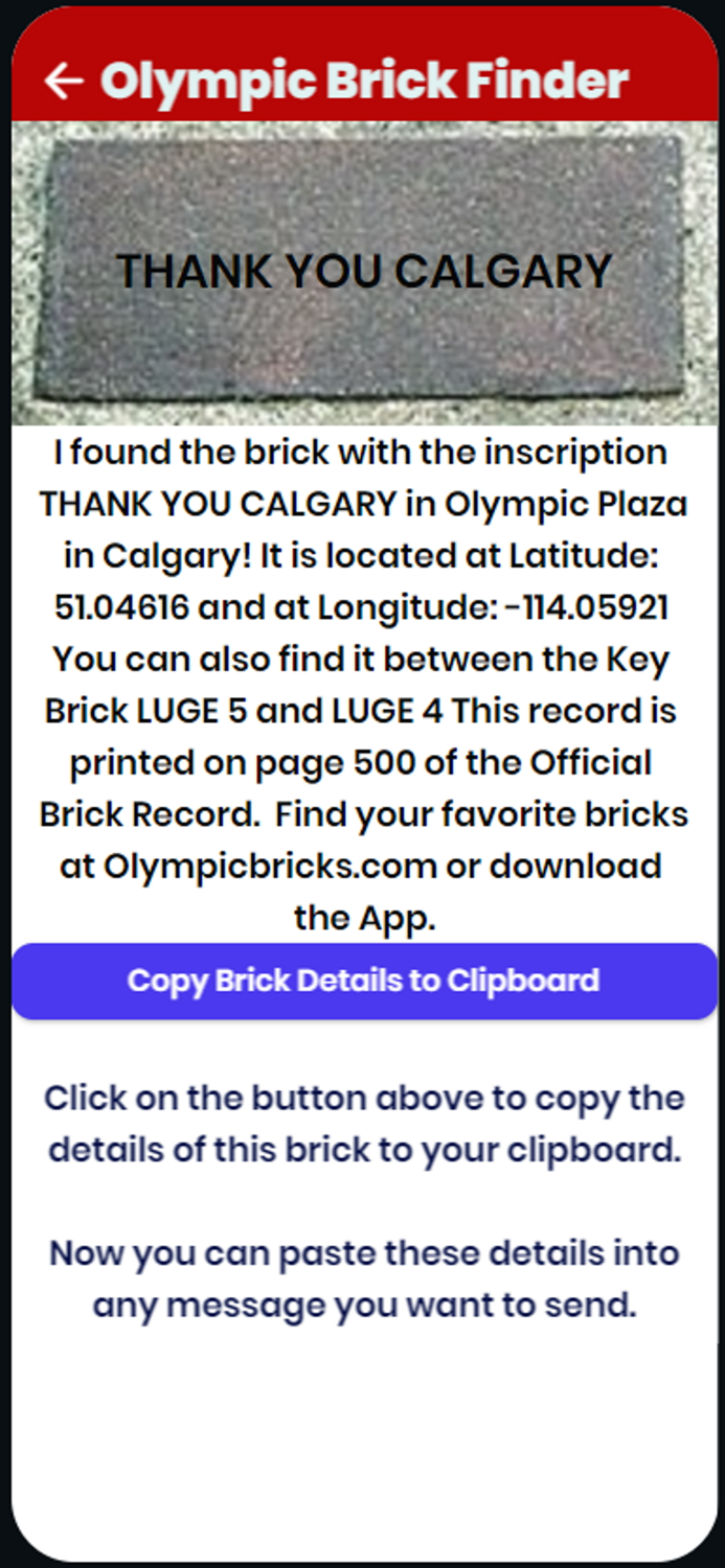 Olympic Brick Finder