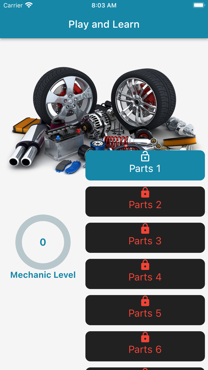 Car parts Quiz Game