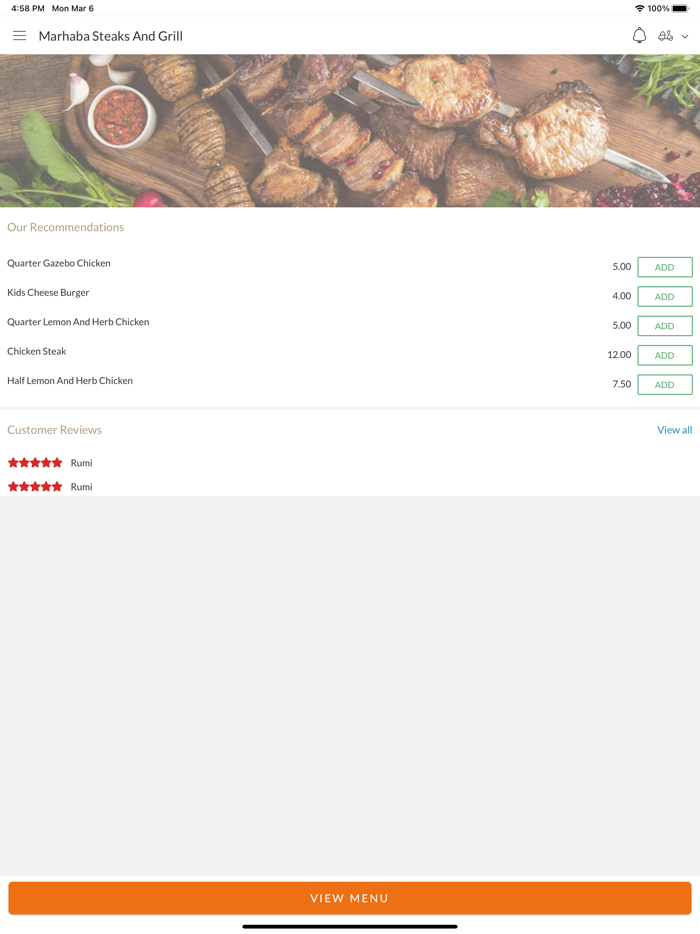 Marhaba Steaks And Grill.