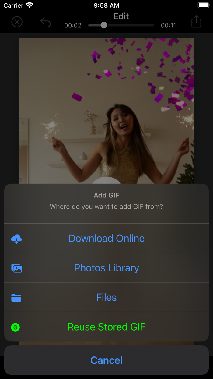 Add GIF to Video and Photo