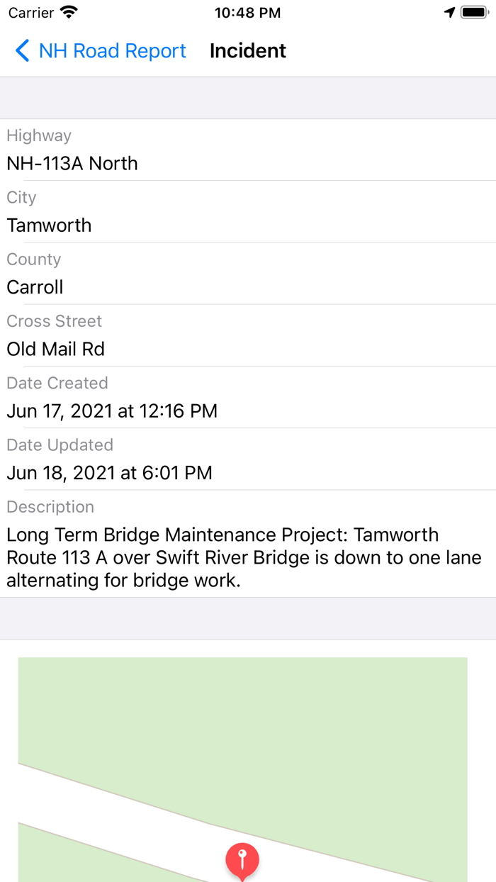 New Hampshire Road Report