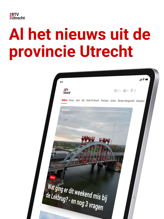 RTV Utrecht iPad app afbeelding 1