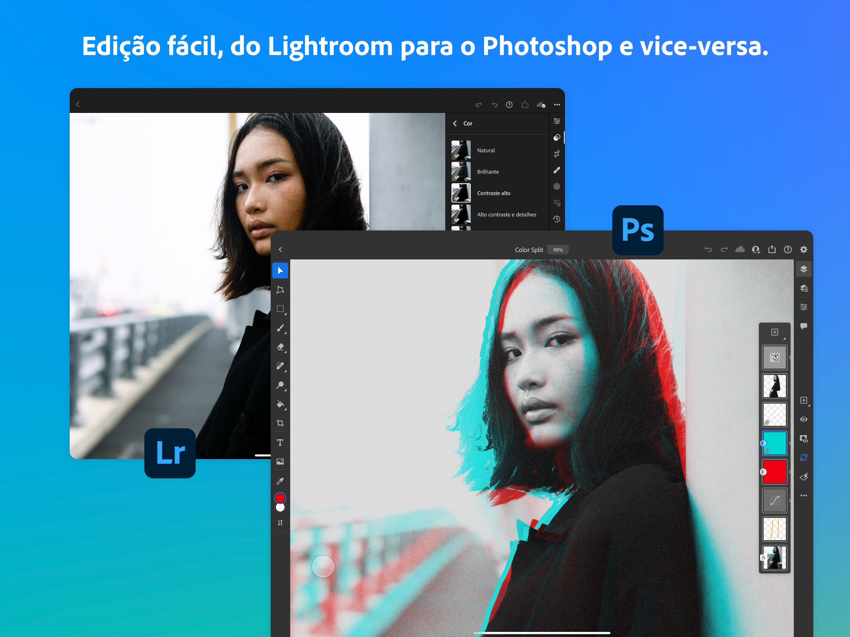 Screenshot do app Adobe Photoshop
