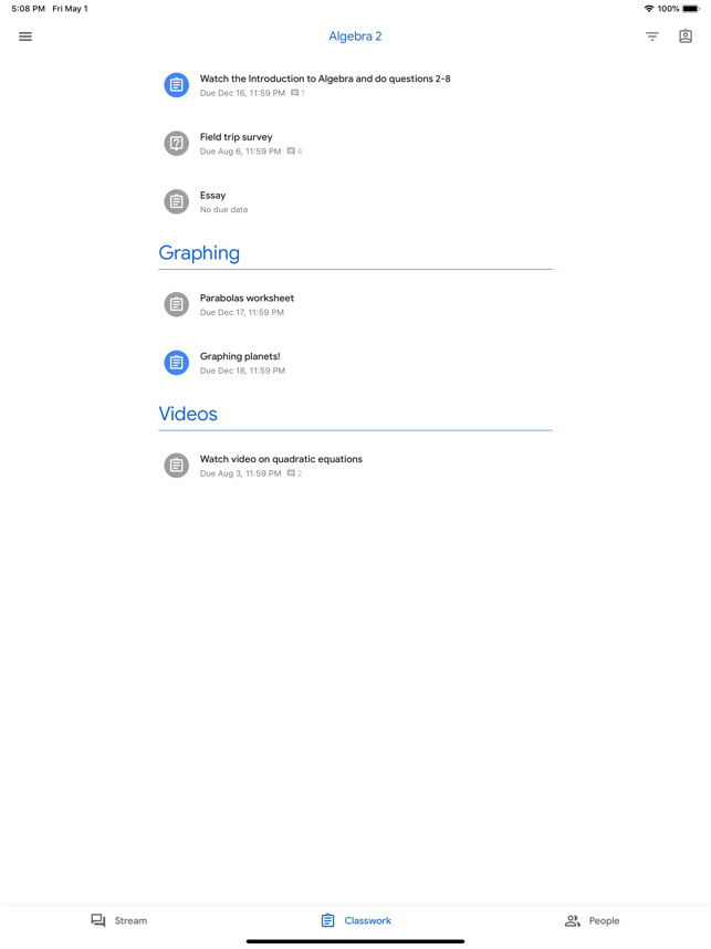‎Google Classroom Screenshot