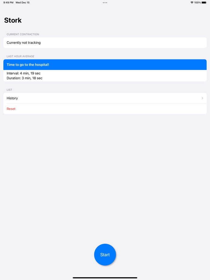 Stork - Contraction Timer